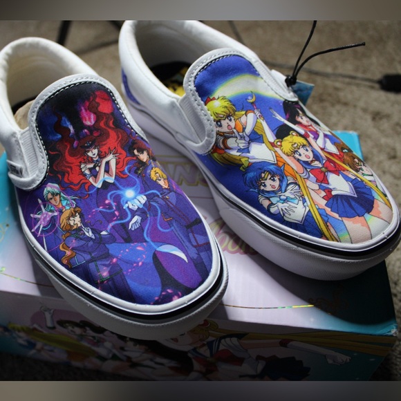 Vans Shoes - Sailor Moon Vans Classic Slip-On Comfy Cush Women Size 5